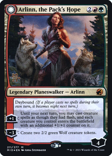 Arlinn, the Pack's Hope // Arlinn, the Moon's Fury (211s) - Innistrad: Midnight Hunt Promos (PMID)