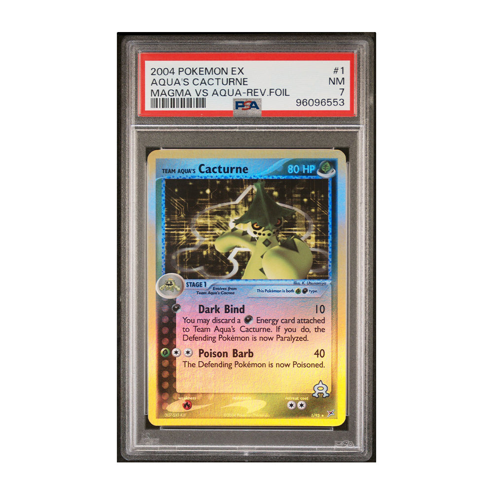 Team Aqua's Cacturne - [Reverse Holo, Graded PSA 7] Team Magma vs Team Aqua (MA)