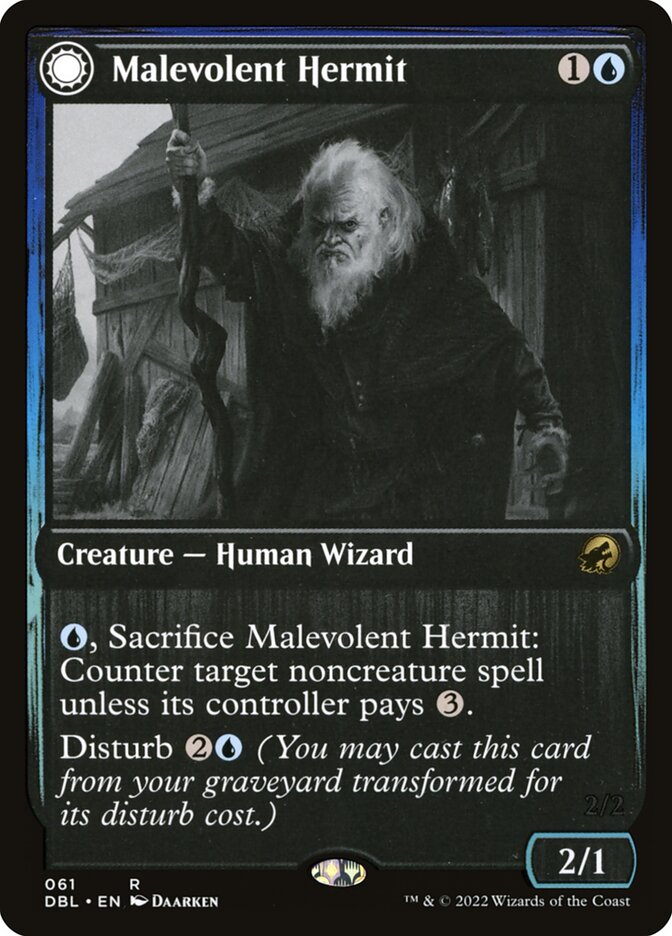 Malevolent Hermit // Benevolent Geist - [Foil] Innistrad: Double Feature (DBL)