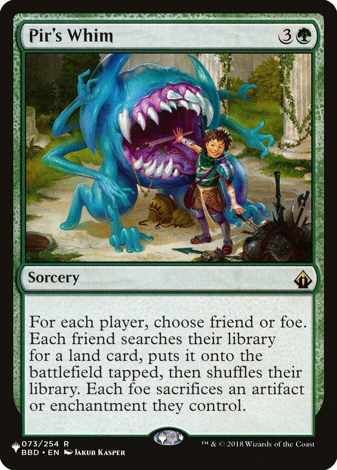 Pir's Whim (BBD-73) - The List (PLST)