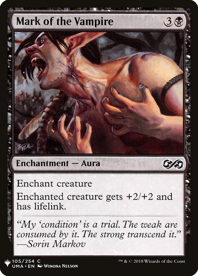 Mark of the Vampire (UMA-105) - The List (PLST)