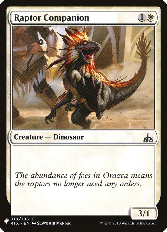 Raptor Companion - The List (PLST)