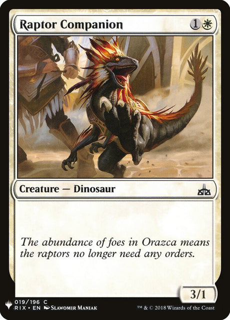 Raptor Companion (RIX-19) - The List (PLST)