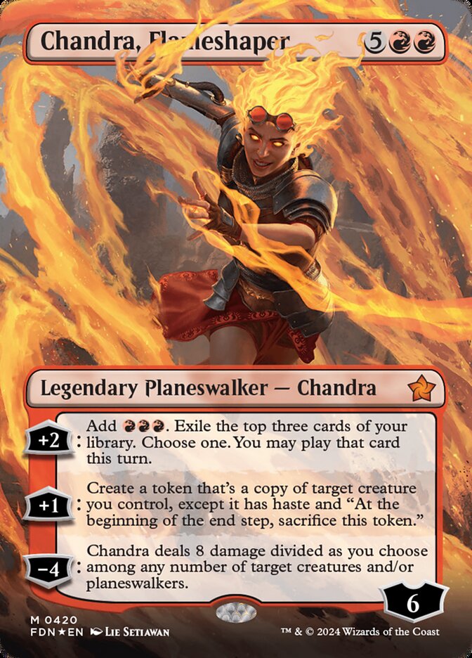 Chandra, Flameshaper - [Mana Foil, Borderless] Foundations (FDN)