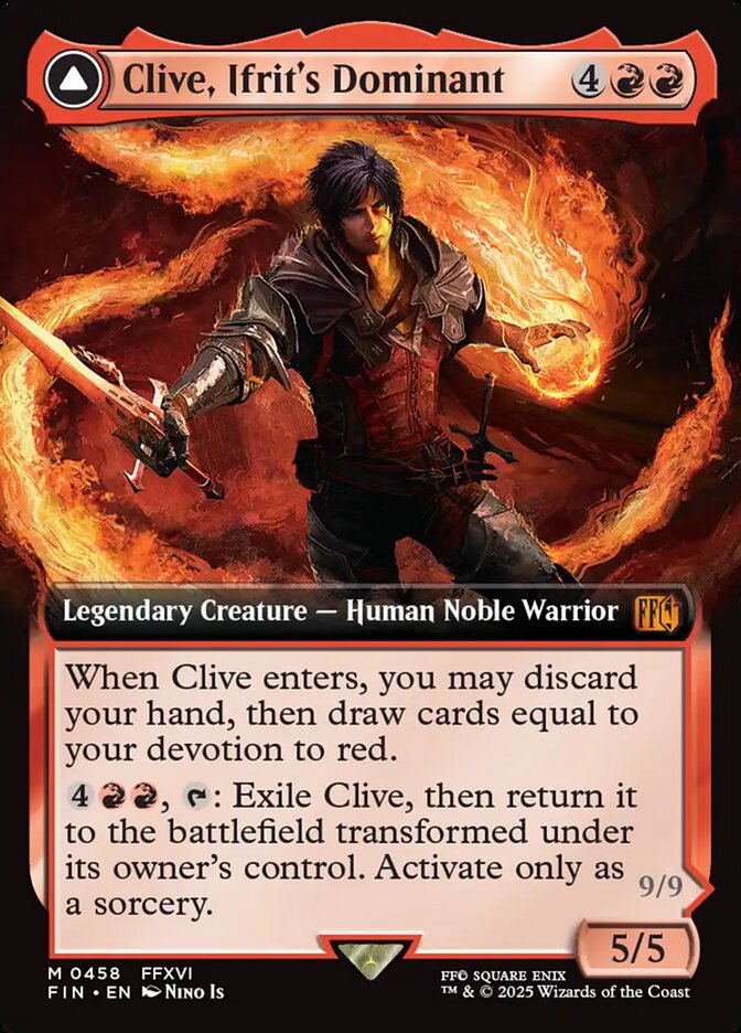 Clive, Ifrit's Dominant // Ifrit, Warden of Inferno (458) - [Foil, Extended Art] Final Fantasy (FIN)
