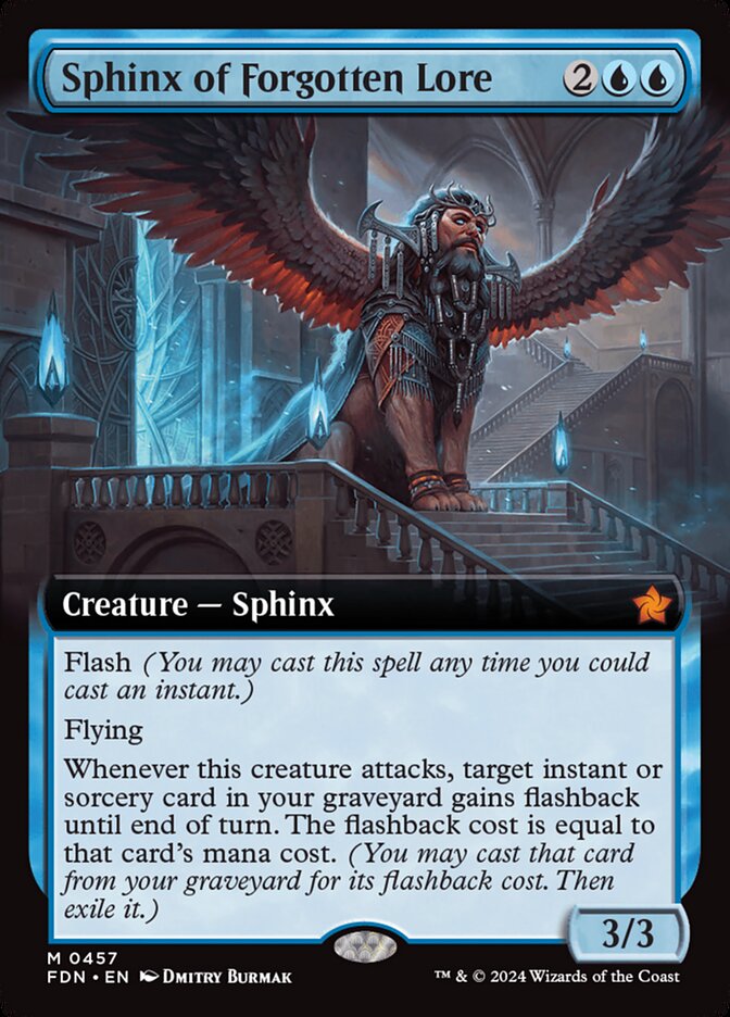 Sphinx of Forgotten Lore - [Foil, Extended Art] Foundations (FDN)