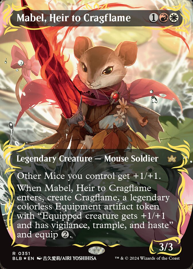 Mabel, Heir to Cragflame - [Raised Foil, Showcase] Bloomburrow (BLB)
