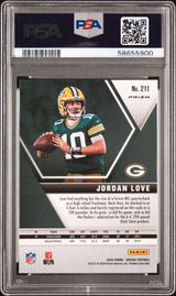 Jordan Love 2020 Panini Mosaic #211 Reactive Green - [PSA Graded 9] - Back