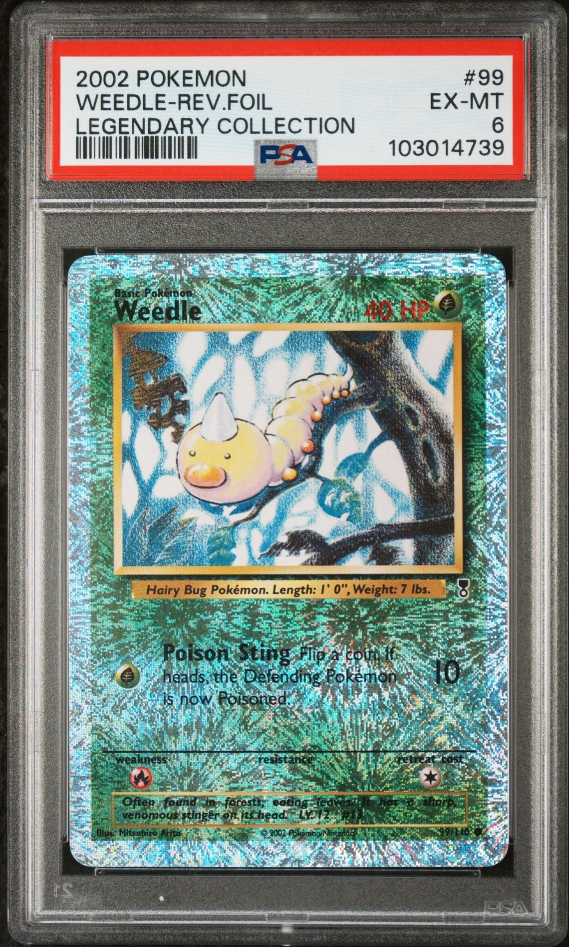 Weedle #99 - [Reverse Holo, Graded PSA 6] Legendary Collection