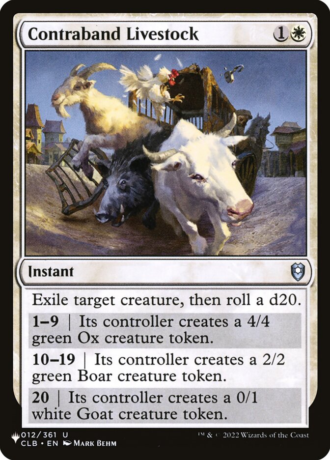 Contraband Livestock (CLB-12) - The List (PLST)