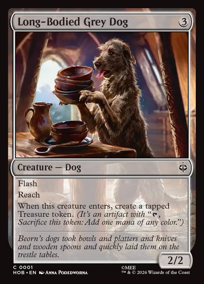 Long-Bodied Grey Dog (1) - The Hobbit (HOB)