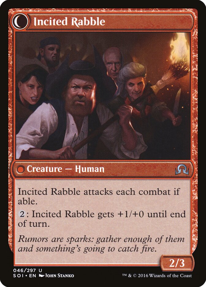 Town Gossipmonger // Incited Rabble (46) - Shadows over Innistrad (SOI)