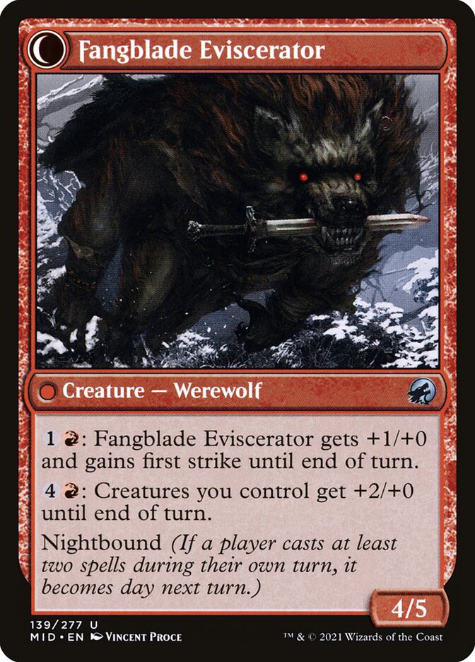 Fangblade Brigand // Fangblade Eviscerator (139) - Innistrad: Midnight Hunt (MID)