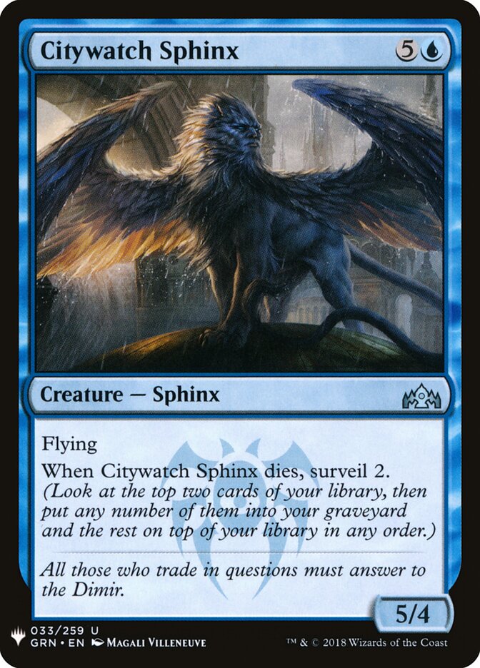 Citywatch Sphinx (GRN-33) - The List (PLST)
