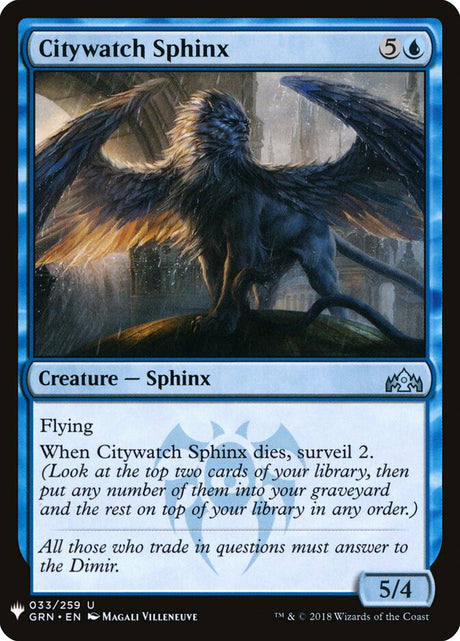 Citywatch Sphinx (GRN-33) - The List (PLST)