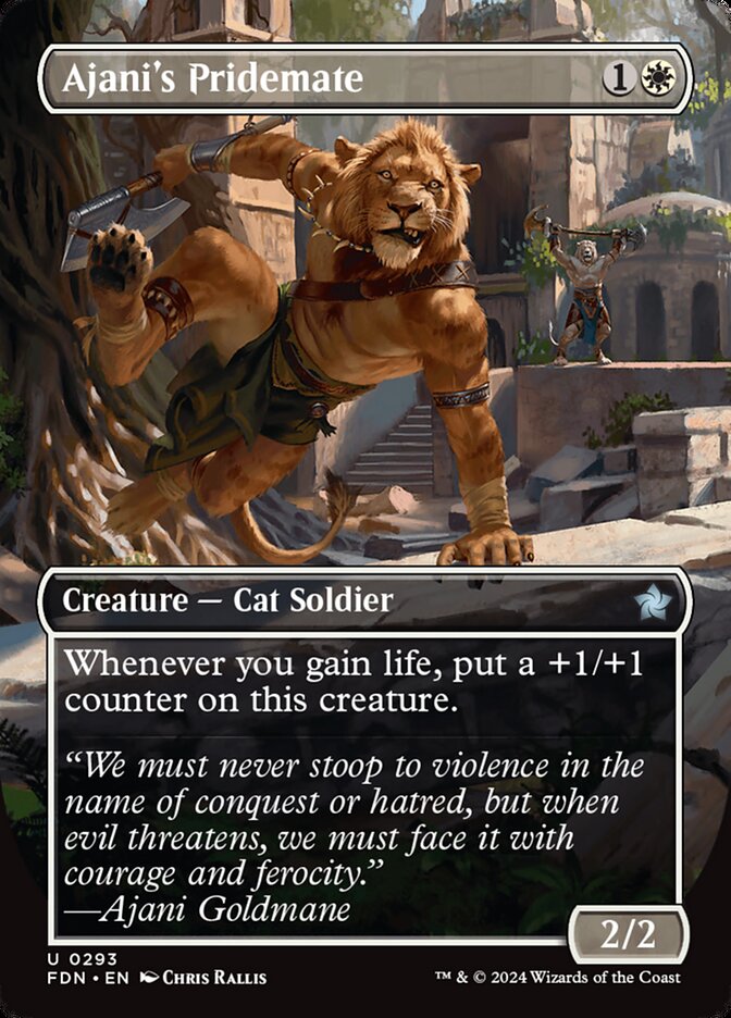 Ajani's Pridemate - [Foil, Borderless] Foundations (FDN)