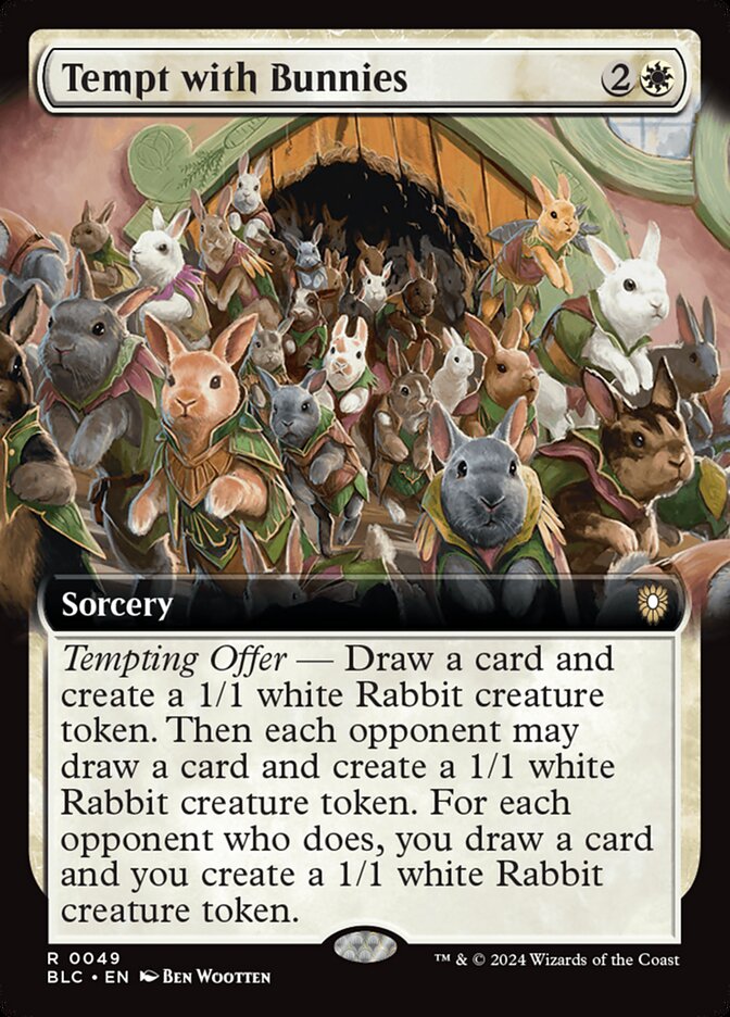 Tempt with Bunnies - [Foil, Extended Art] Bloomburrow Commander (BLC)
