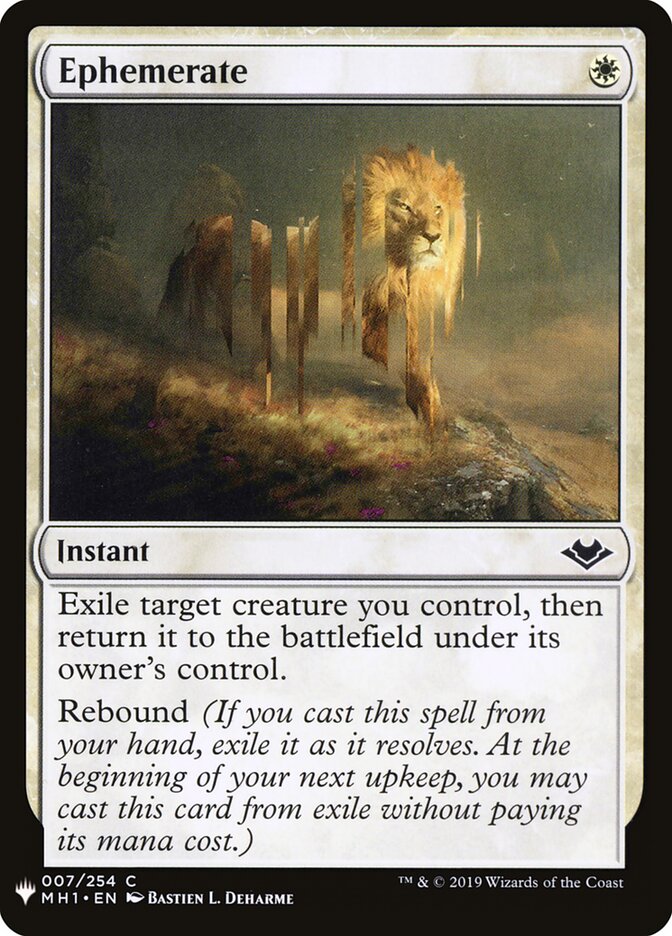 Ephemerate (MH1-7) - The List (PLST)
