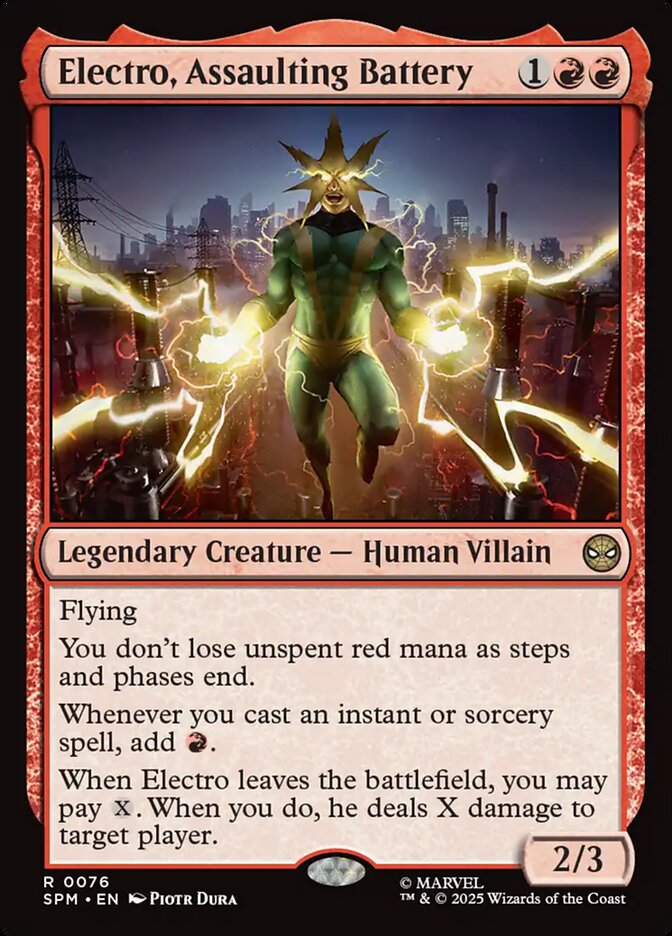 Electro, Assaulting Battery (76) - [Foil] Marvel's Spider-Man (SPM)