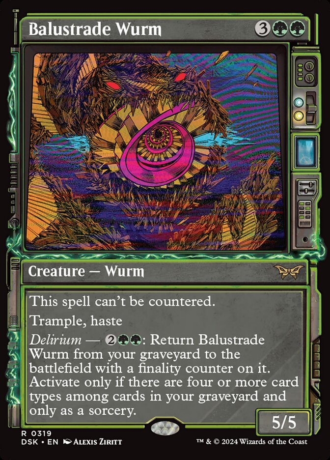 Balustrade Wurm - [Foil, Showcase] Duskmourn: House of Horror (DSK)