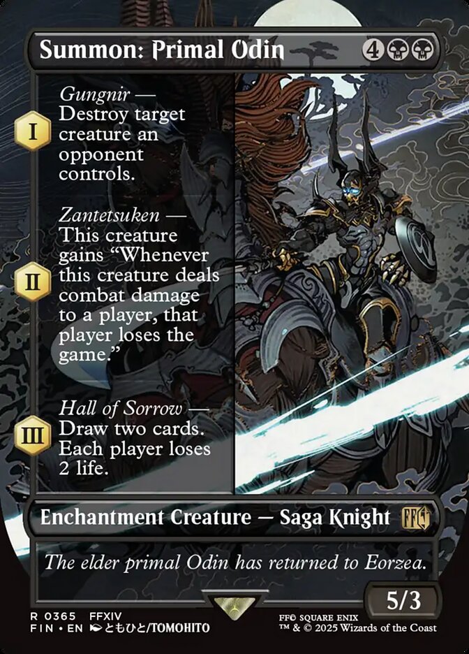 Summon: Primal Odin (365) - [Foil, Borderless] Final Fantasy (FIN)