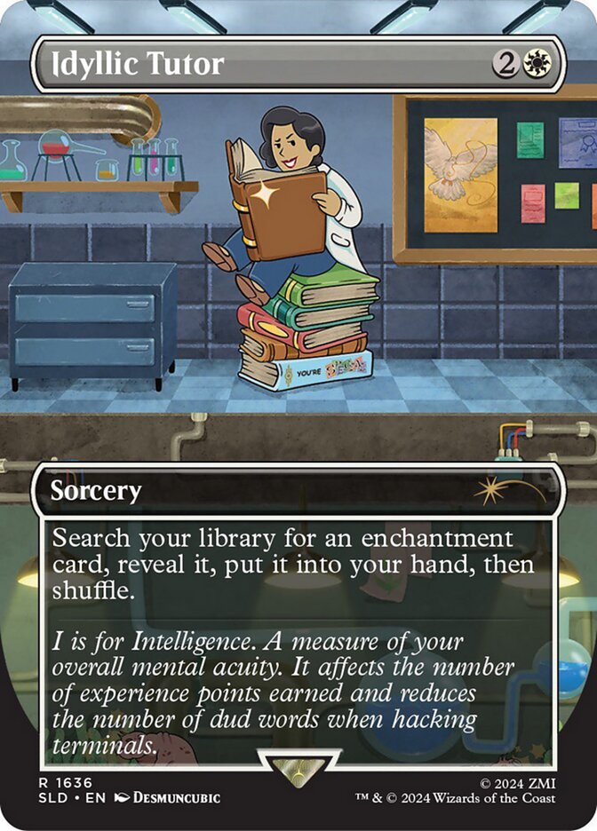 Idyllic Tutor (1636) - [Borderless] Secret Lair Drop (SLD)