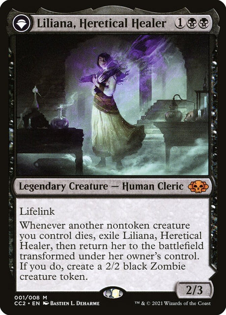 Liliana, Heretical Healer // Liliana, Defiant Necromancer (1) - Commander Collection: Black (CC2)