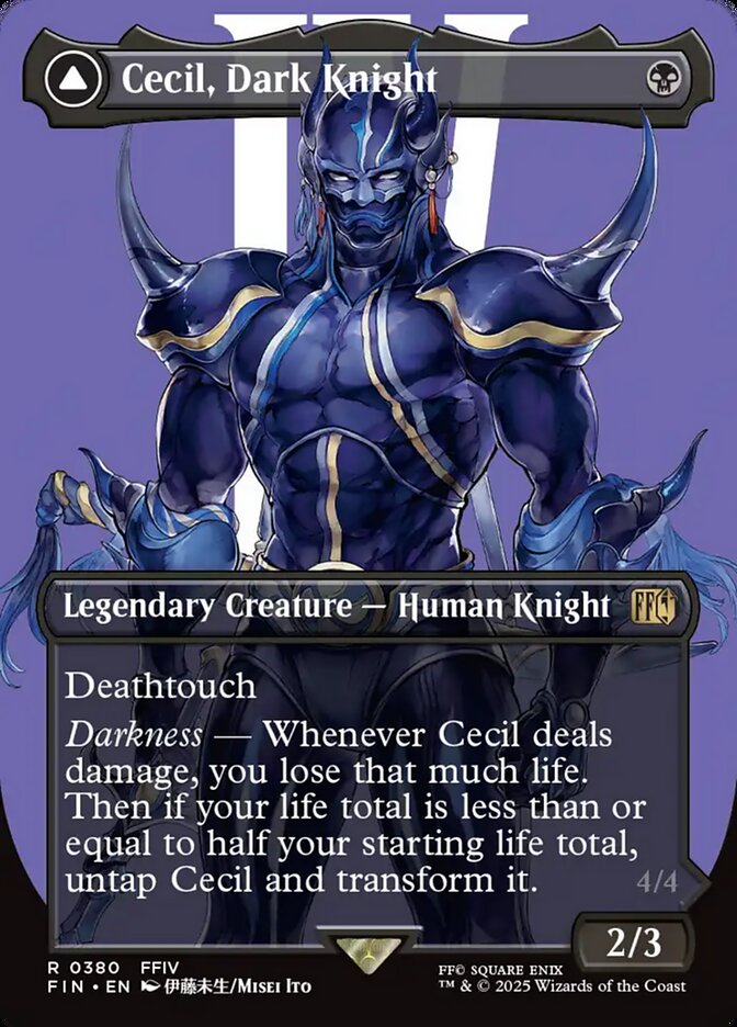 Cecil, Dark Knight // Cecil, Redeemed Paladin (380) - [Foil, Borderless] Final Fantasy (FIN)