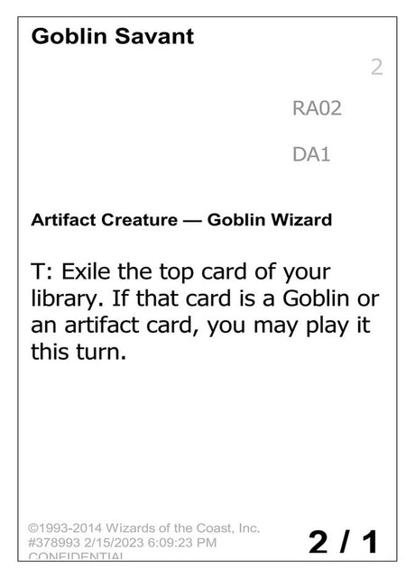 Goblin Savant (RA02a) - Unknown Event (UNK)