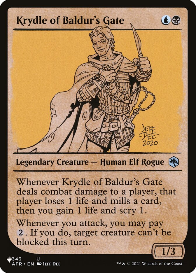 Krydle of Baldur's Gate (AFR-343) - The List (PLST)