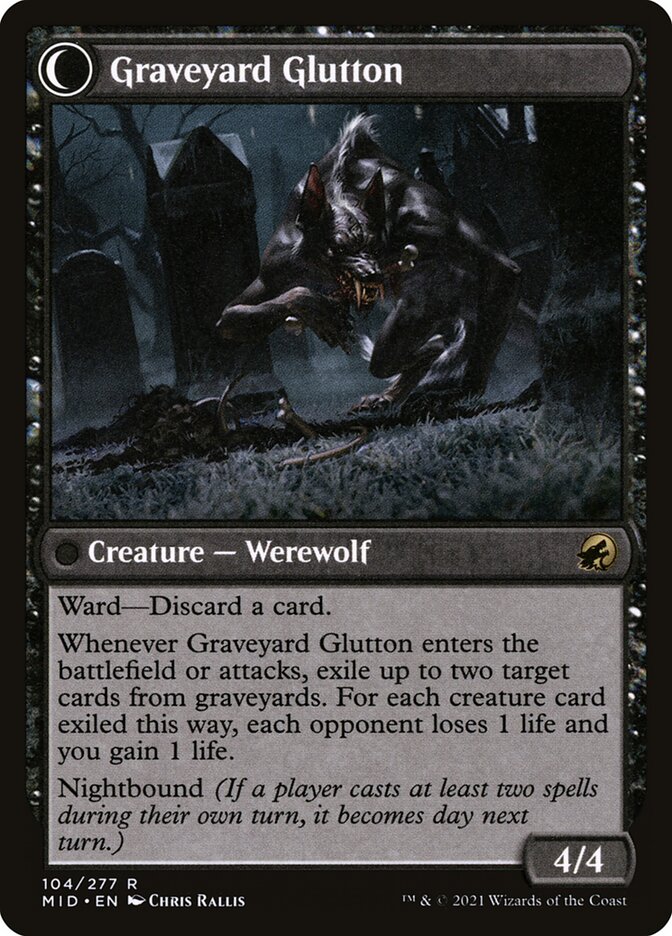 Graveyard Trespasser // Graveyard Glutton (104) - Innistrad: Midnight Hunt (MID)
