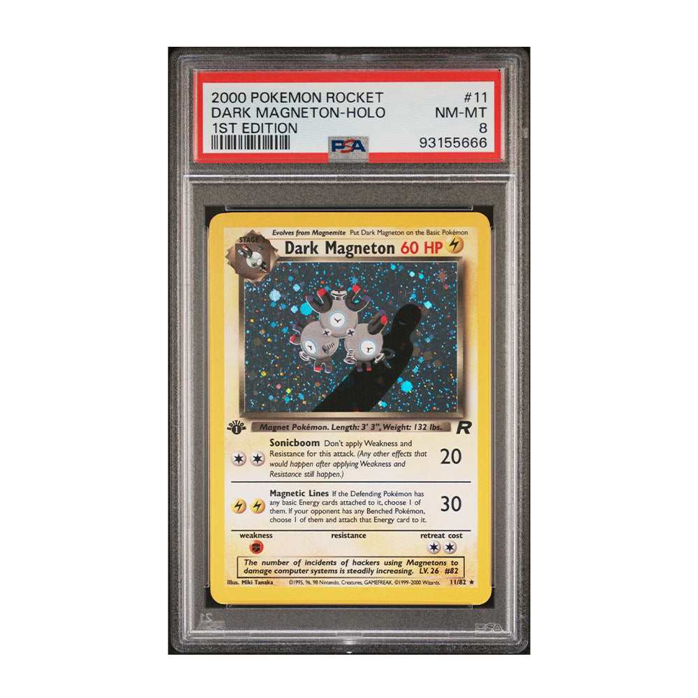 Dark Magneton (1st Edition) - [Holo, Graded PSA 8] - Team Rocket (TR)