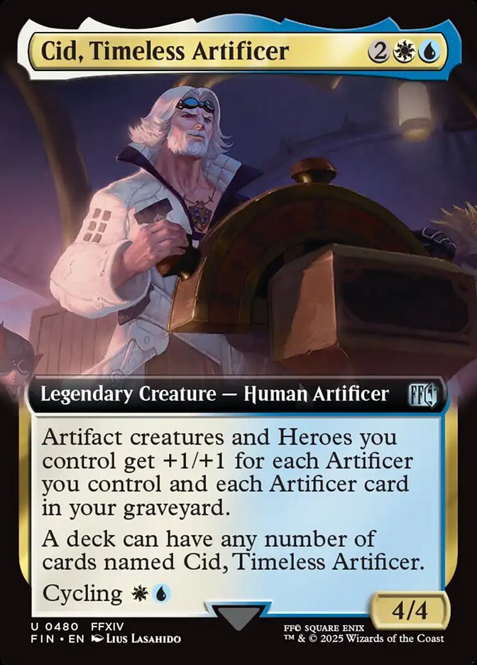 Cid, Timeless Artificer (480) - [Foil, Extended Art] Final Fantasy (FIN)