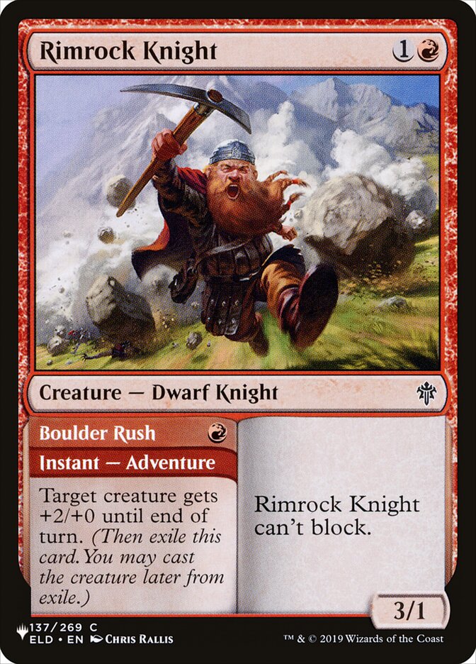 Rimrock Knight // Boulder Rush (ELD-137) - The List (PLST)