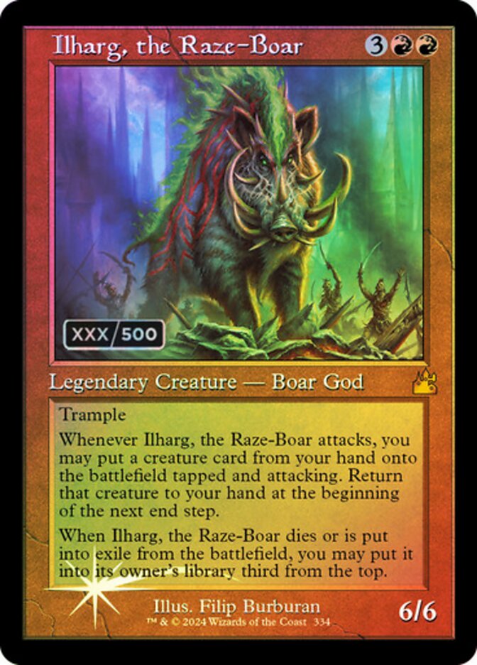 Ilharg, the Raze-Boar (334z) - Ravnica Remastered (RVR)