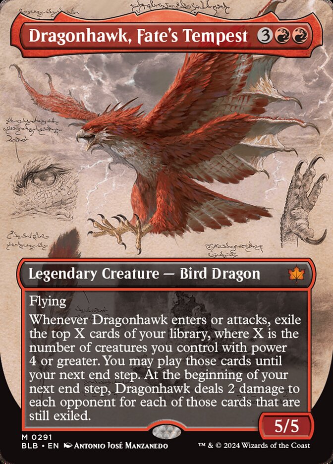 Dragonhawk, Fate's Tempest - [Borderless] Bloomburrow (BLB)