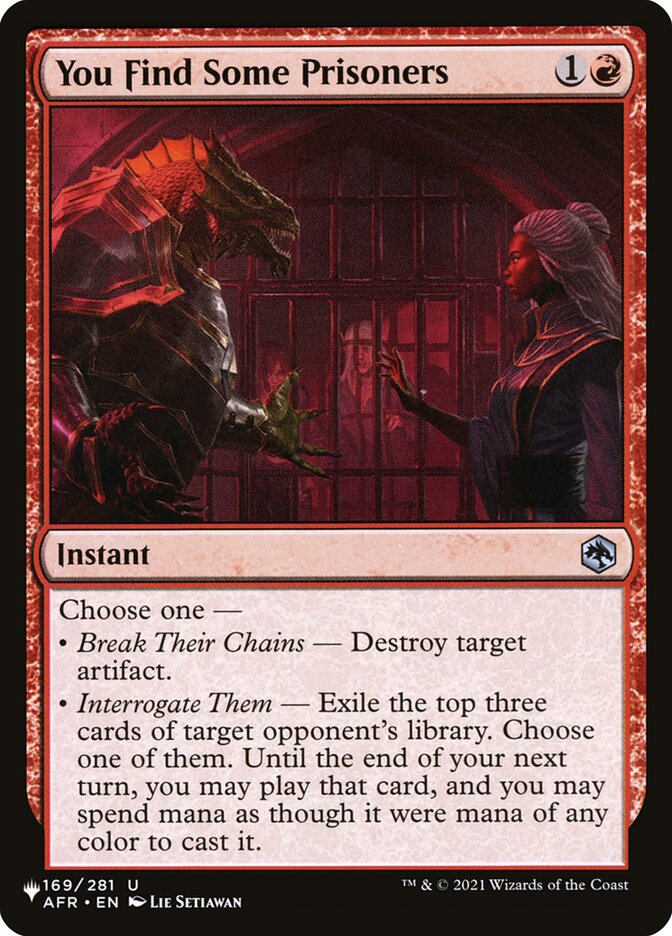 You Find Some Prisoners (AFR-169) - The List (PLST)