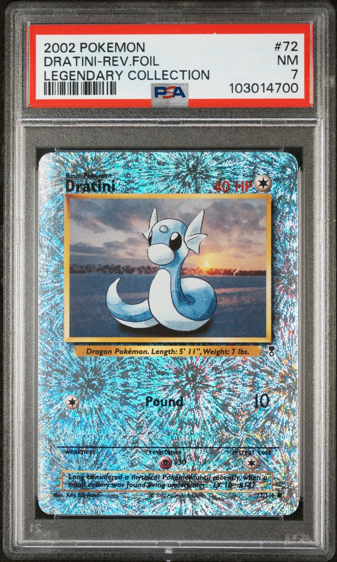 Dratini #72 - [Reverse Holo, Graded PSA 7] Legendary Collection