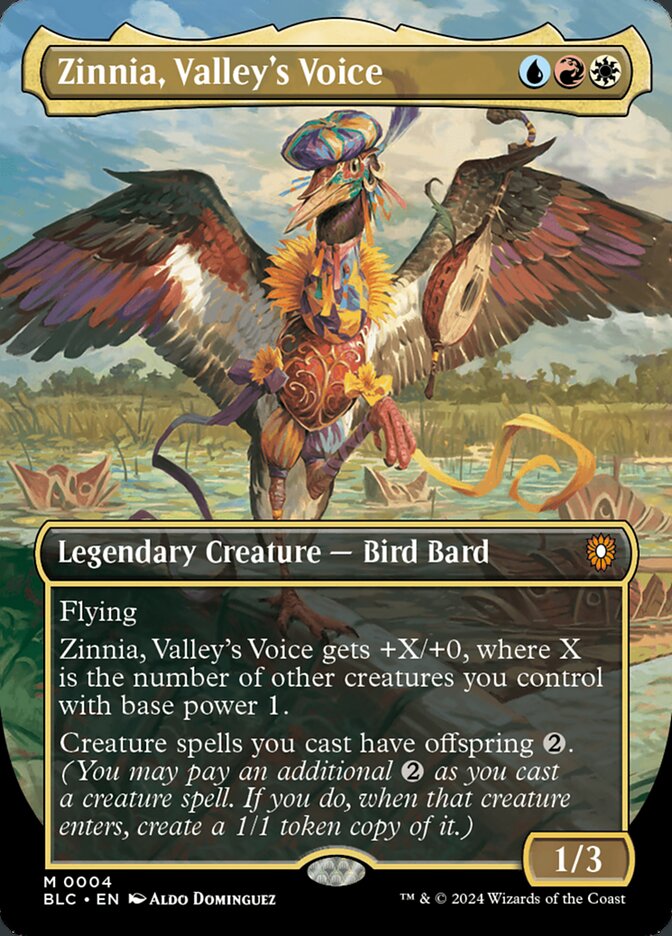 Zinnia, Valley's Voice - [Borderless] Bloomburrow Commander (BLC)