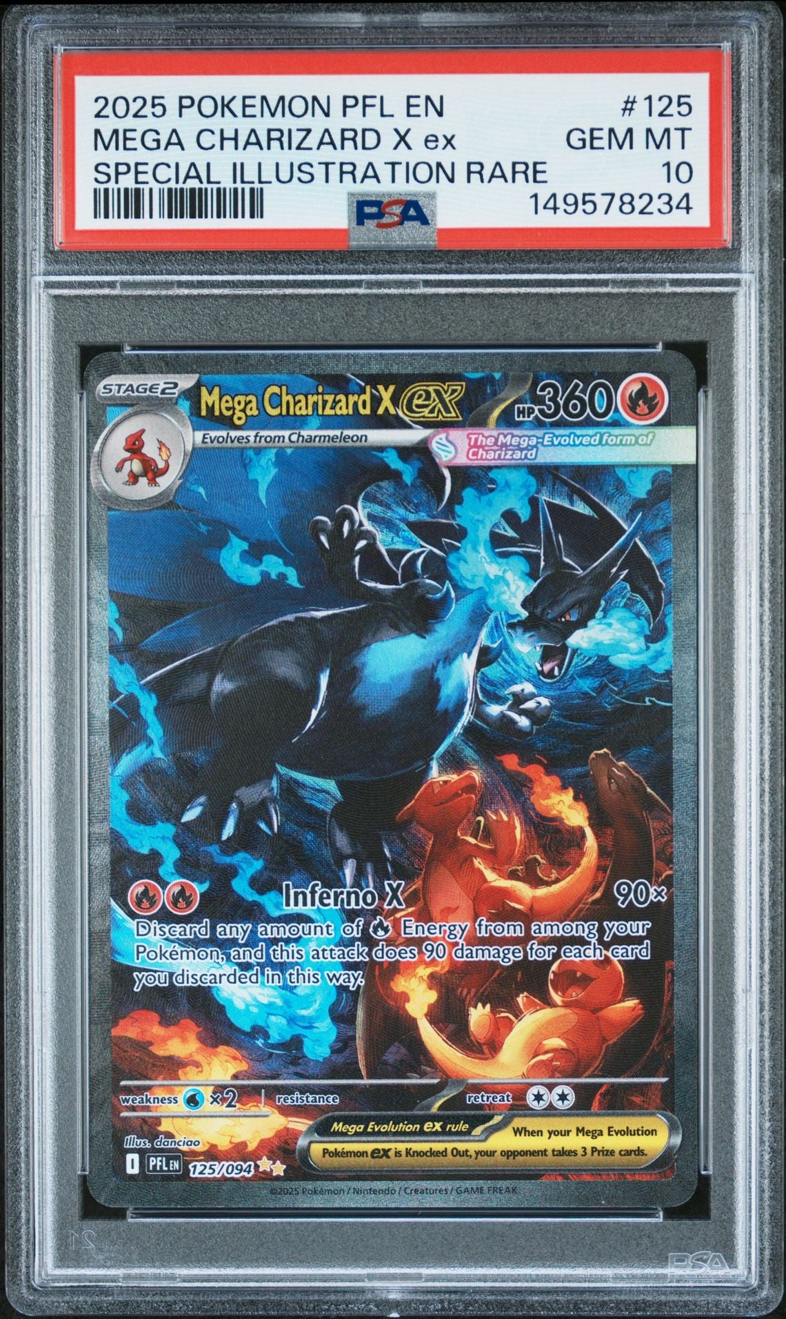 Mega Charizard X ex #125 - [Graded PSA 10] ME02: Phantasmal Flames (PFL)