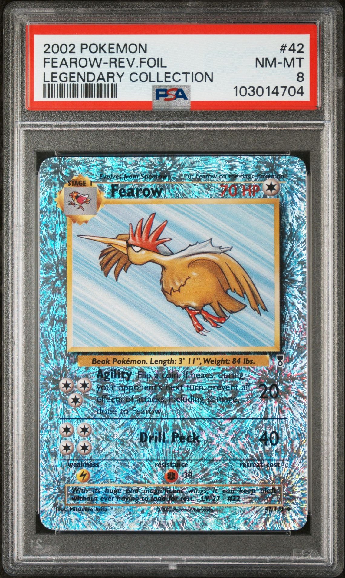 Fearow #42 - [Reverse Holo, Graded PSA 8] Legendary Collection