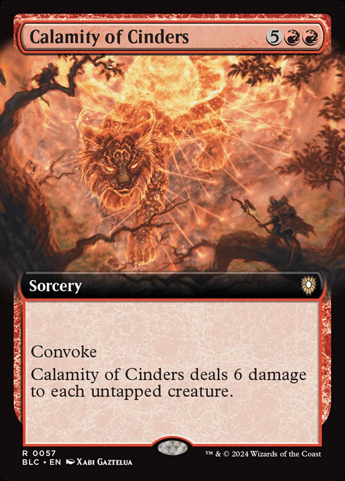 Calamity of Cinders - [Extended Art] Bloomburrow Commander (BLC)