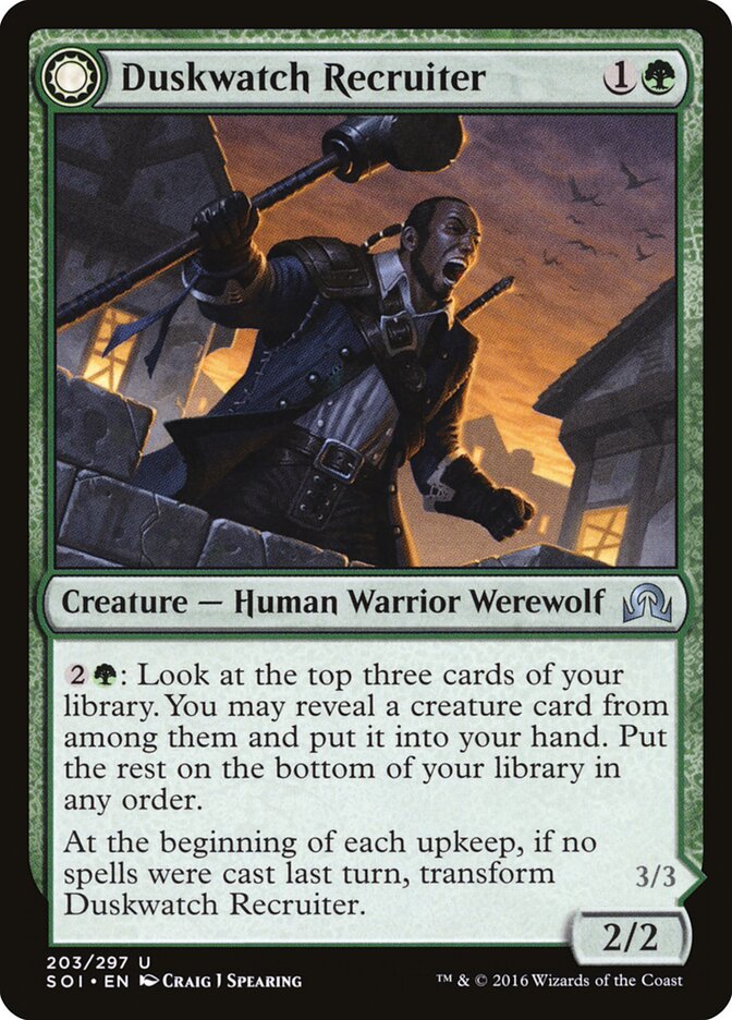 Duskwatch Recruiter // Krallenhorde Howler (203) - Shadows over Innistrad (SOI)