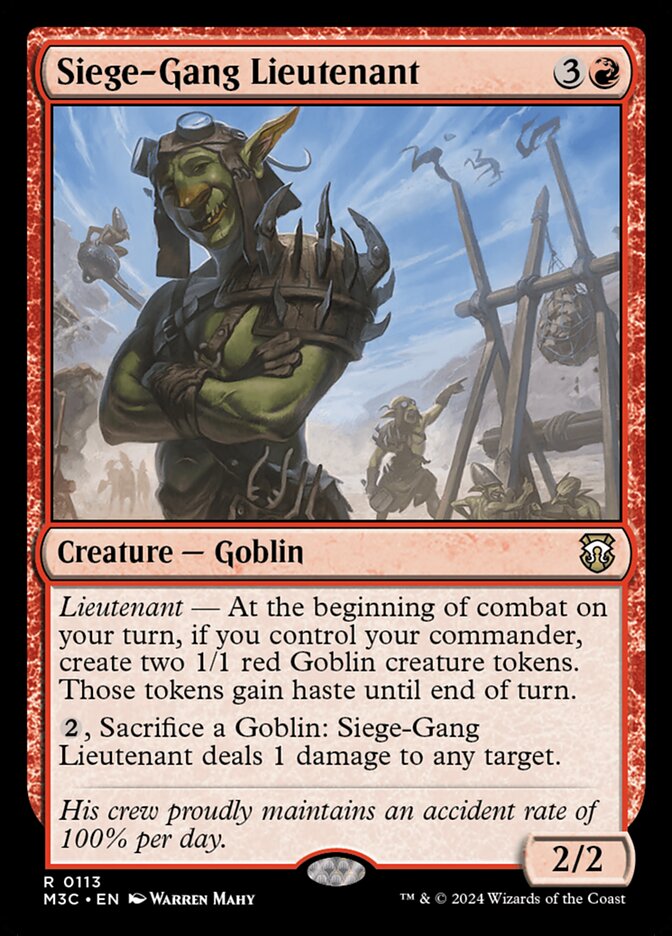 Siege-Gang Lieutenant - Modern Horizons 3 Commander (M3C)