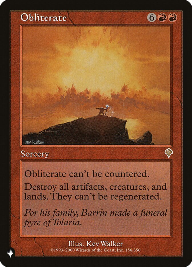 Obliterate (INV-156) - The List (PLST)
