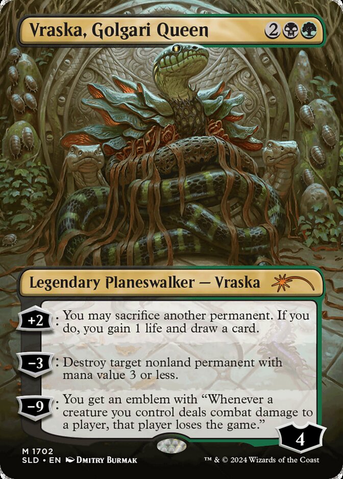 Vraska, Golgari Queen (1702) - [Borderless] Secret Lair Drop (SLD)