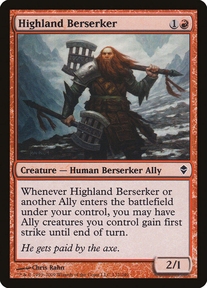 Highland Berserker (132) - Zendikar (ZEN)