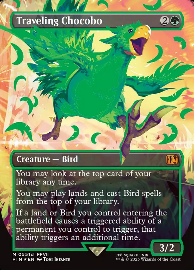 Traveling Chocobo (551d) - [Foil, Serialized] Final Fantasy (FIN)