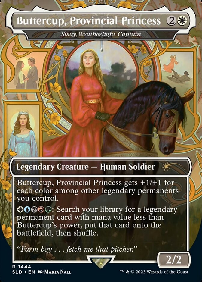 Buttercup, Provincial Princess - Sisay, Weatherlight Captain - [Foil, Borderless] Secret Lair Drop (SLD)