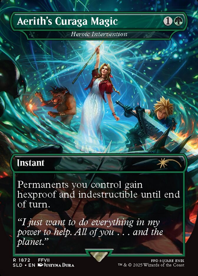 Aerith's Curaga Magic - Heroic Intervention (1872) - Secret Lair Drop (SLD)